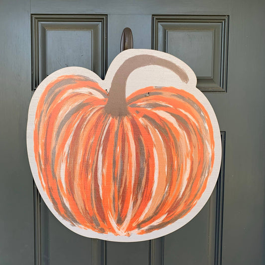 Artistic Pumpkin Door Hanger 23"