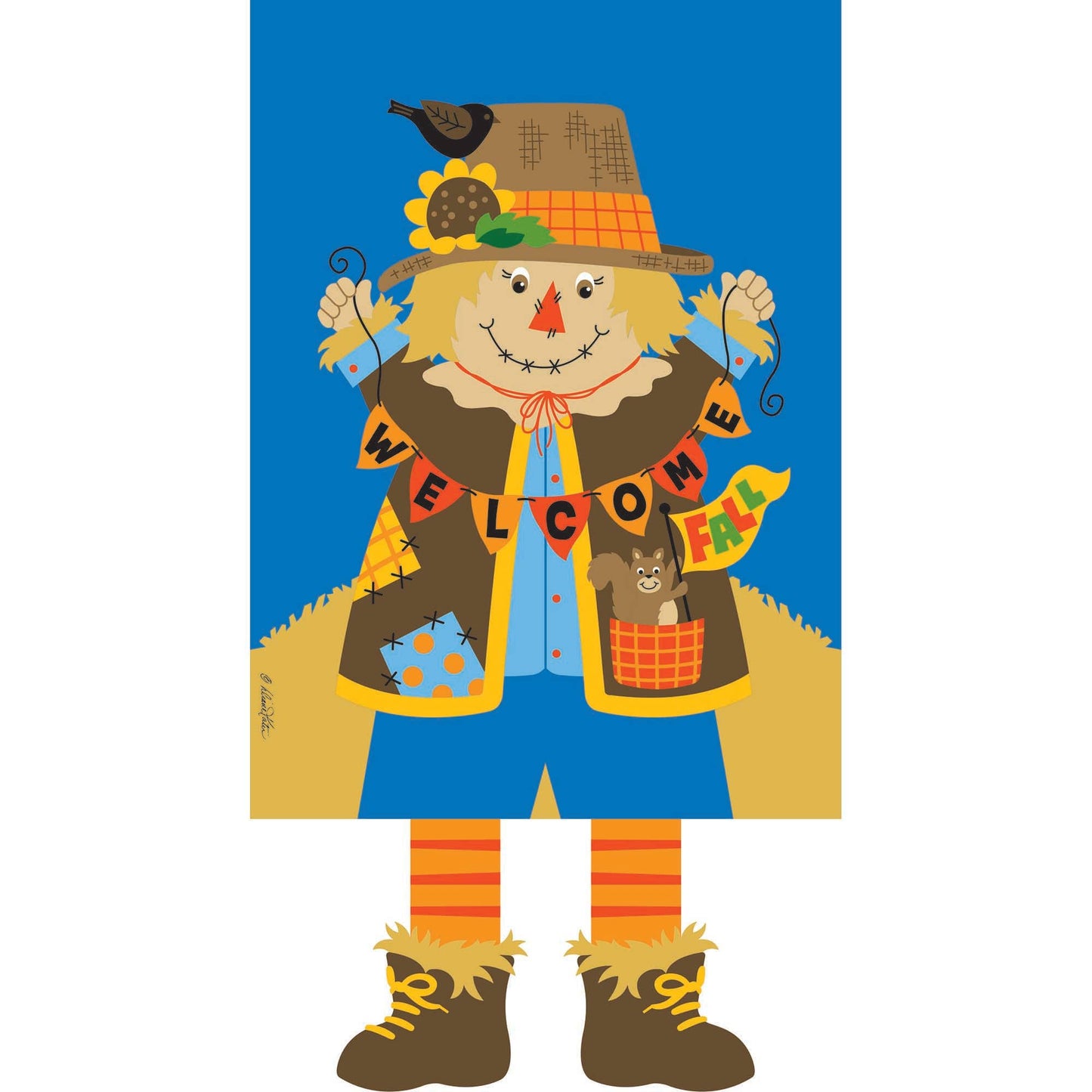 Garden Scarecrow Welcome Flag