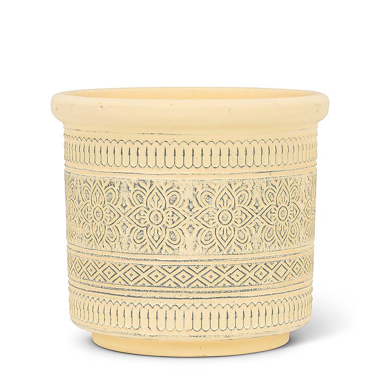 Ylw Embossed Band Planter-5"H