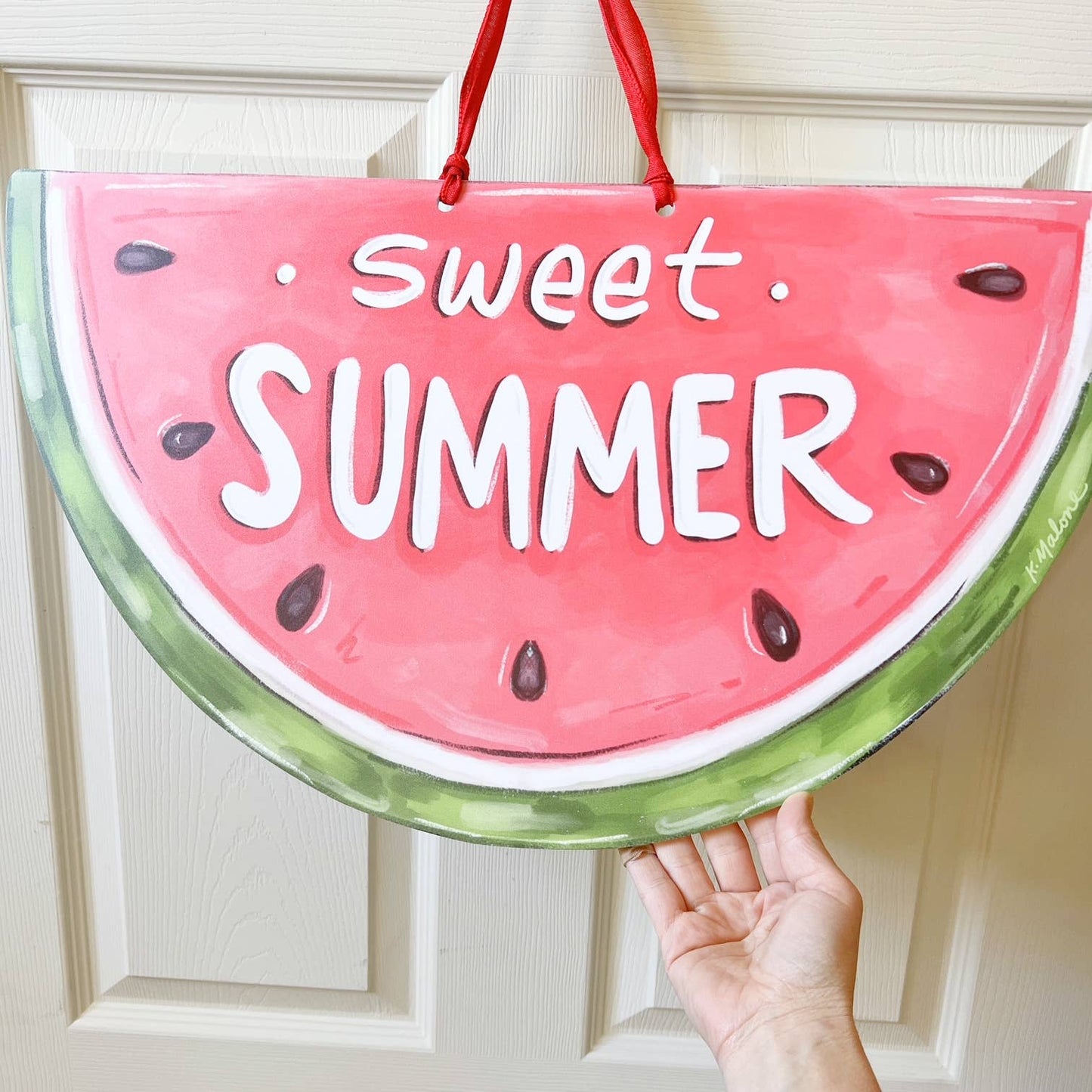 Sweet Summertime Watermelon Door Hanger - Outdoor Decor