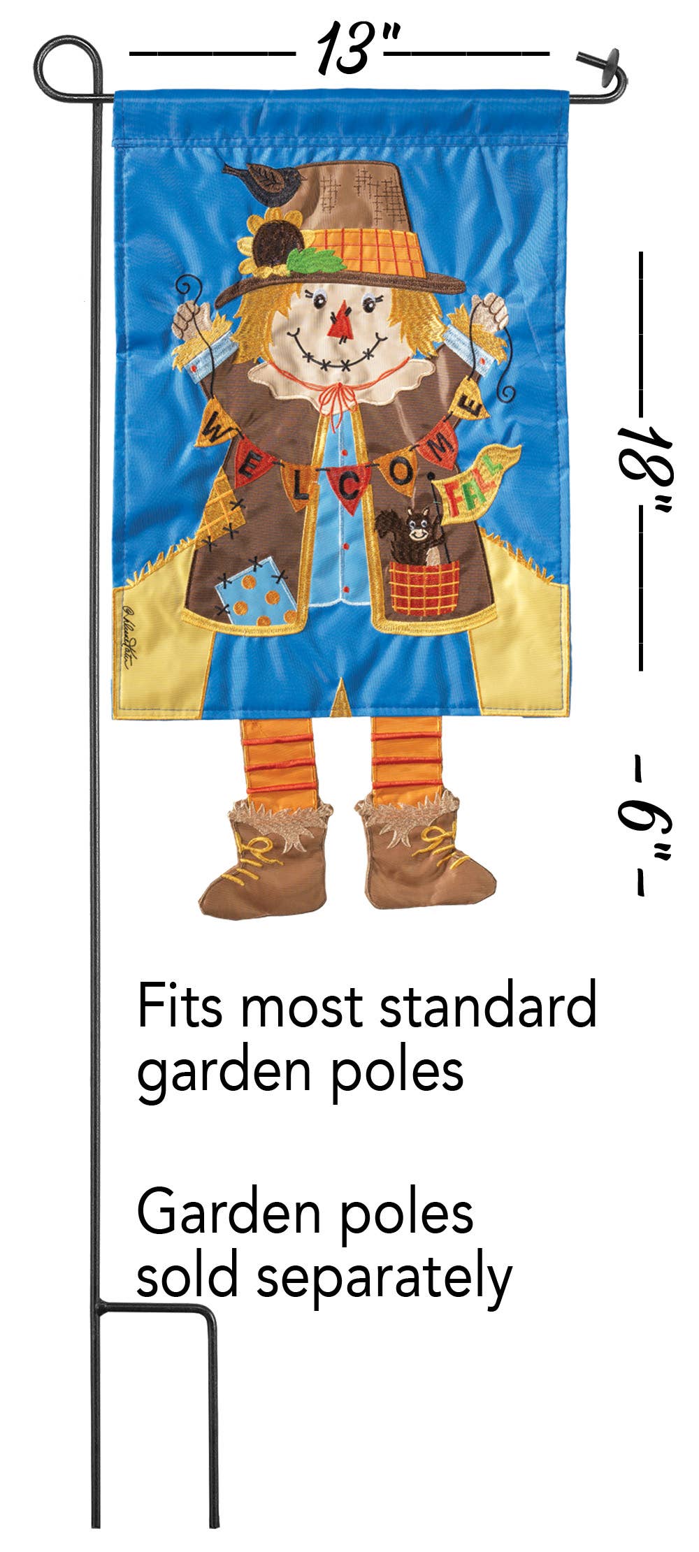 Garden Scarecrow Welcome Flag