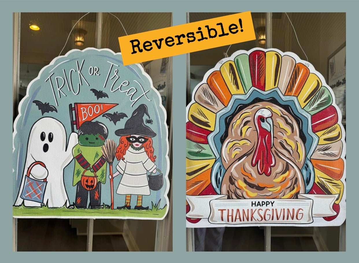 Trick or Treat/Thanksgiving Reversible Burlee