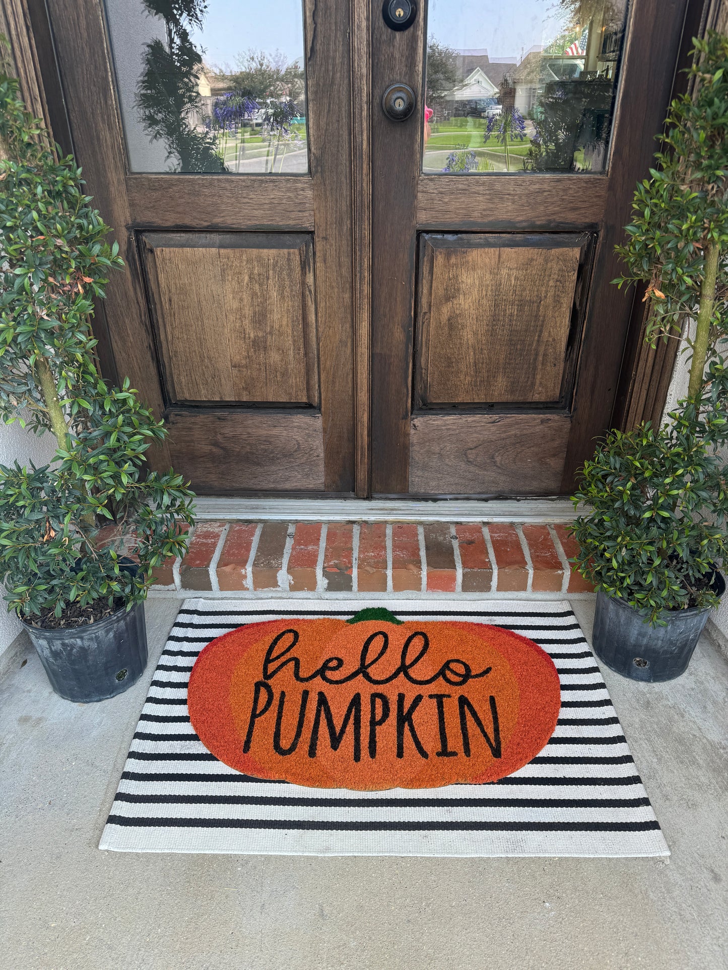 Hello Pumpkin Coir Fall Doormat 30" x 18" Indoor Outdoor