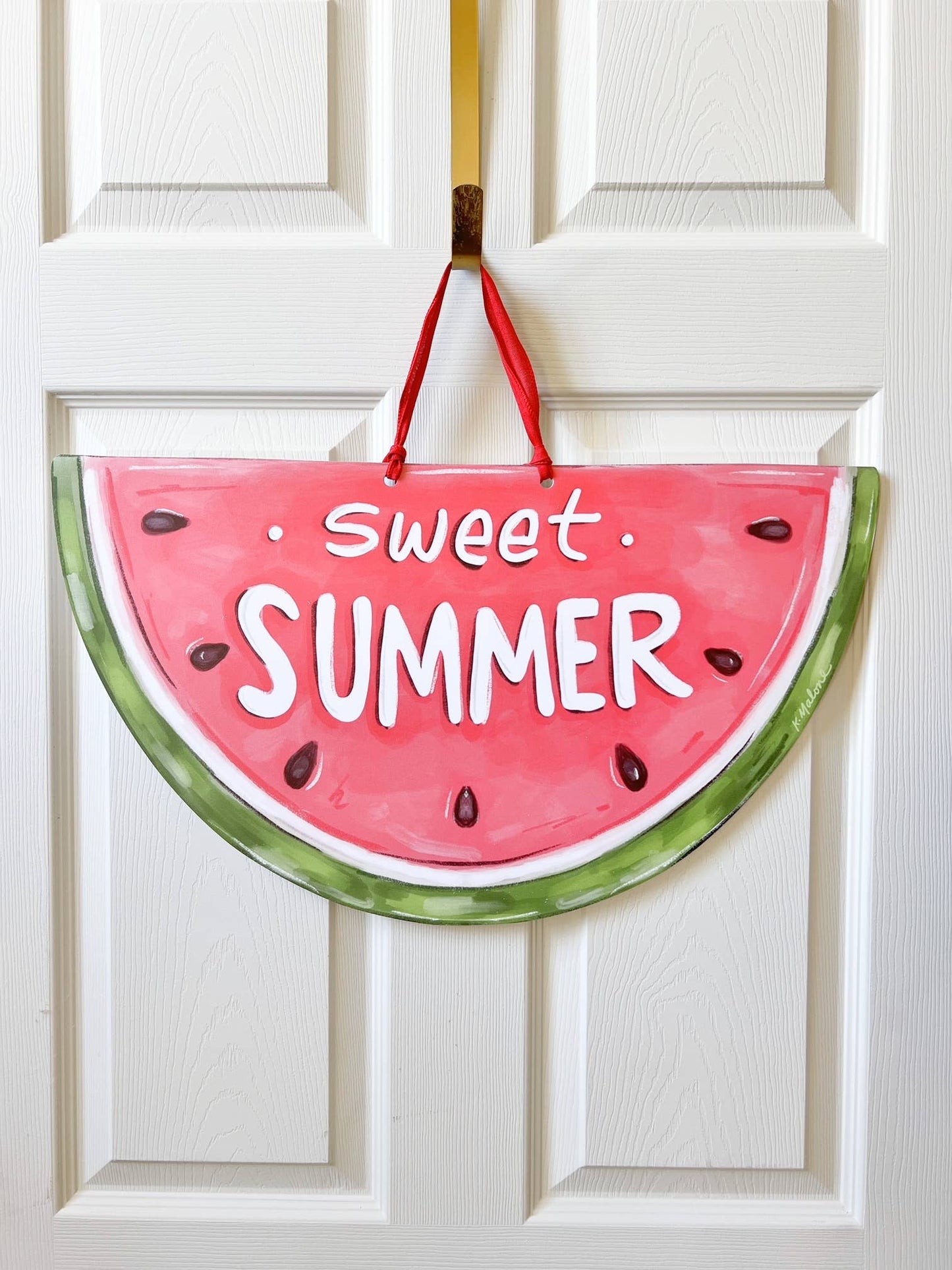 Sweet Summertime Watermelon Door Hanger - Outdoor Decor