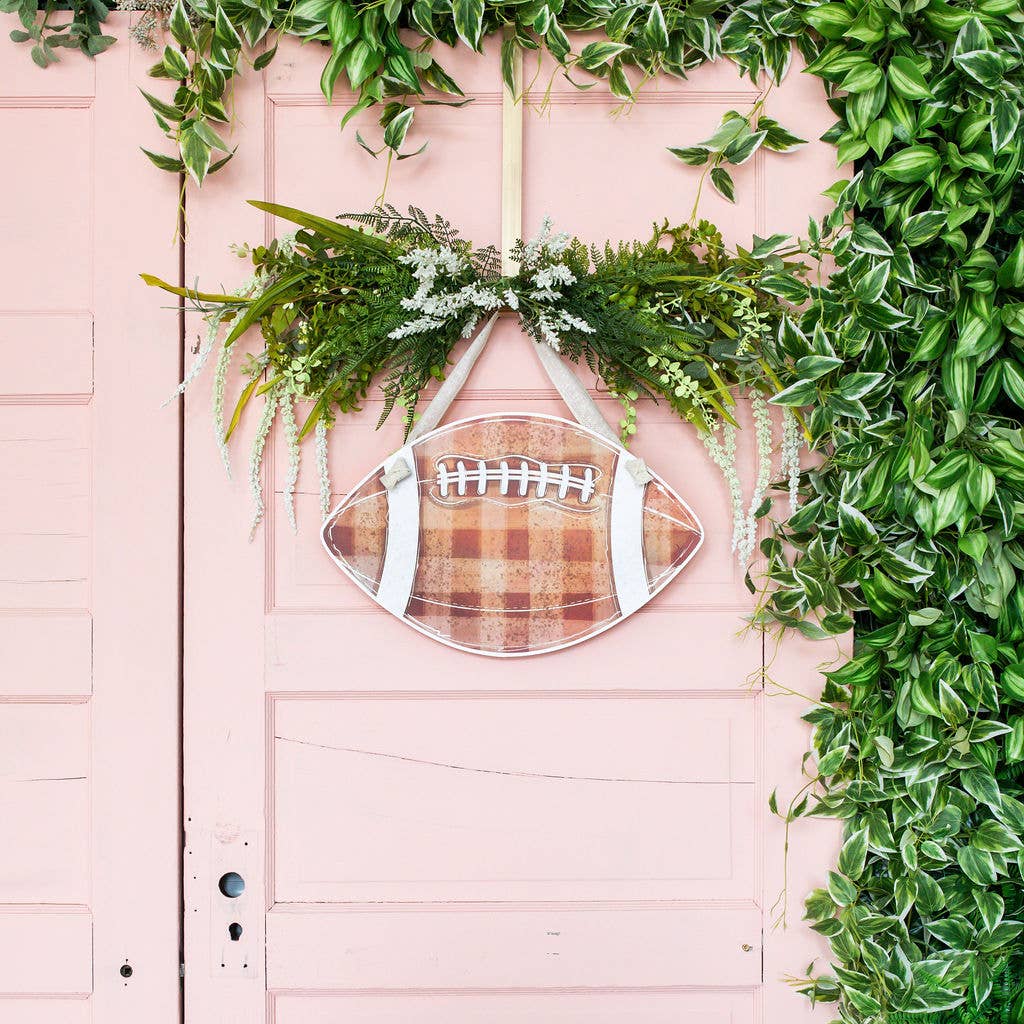 Gingham Football Door Hanger