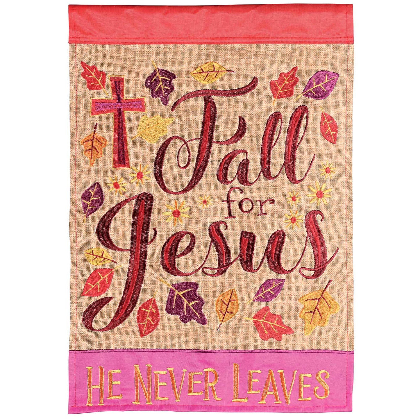 Flag Fall For Jesus He Never 13x18