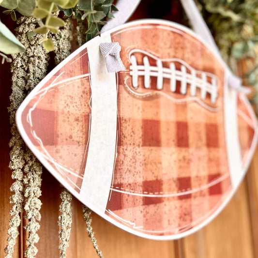 Gingham Football Door Hanger