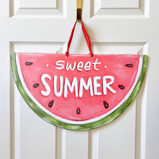 Sweet Summertime Watermelon Door Hanger - Outdoor Decor