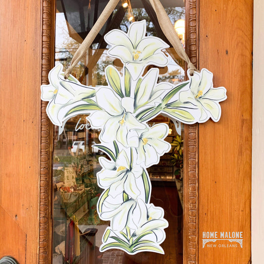 Easter Lily Cross Door Hanger